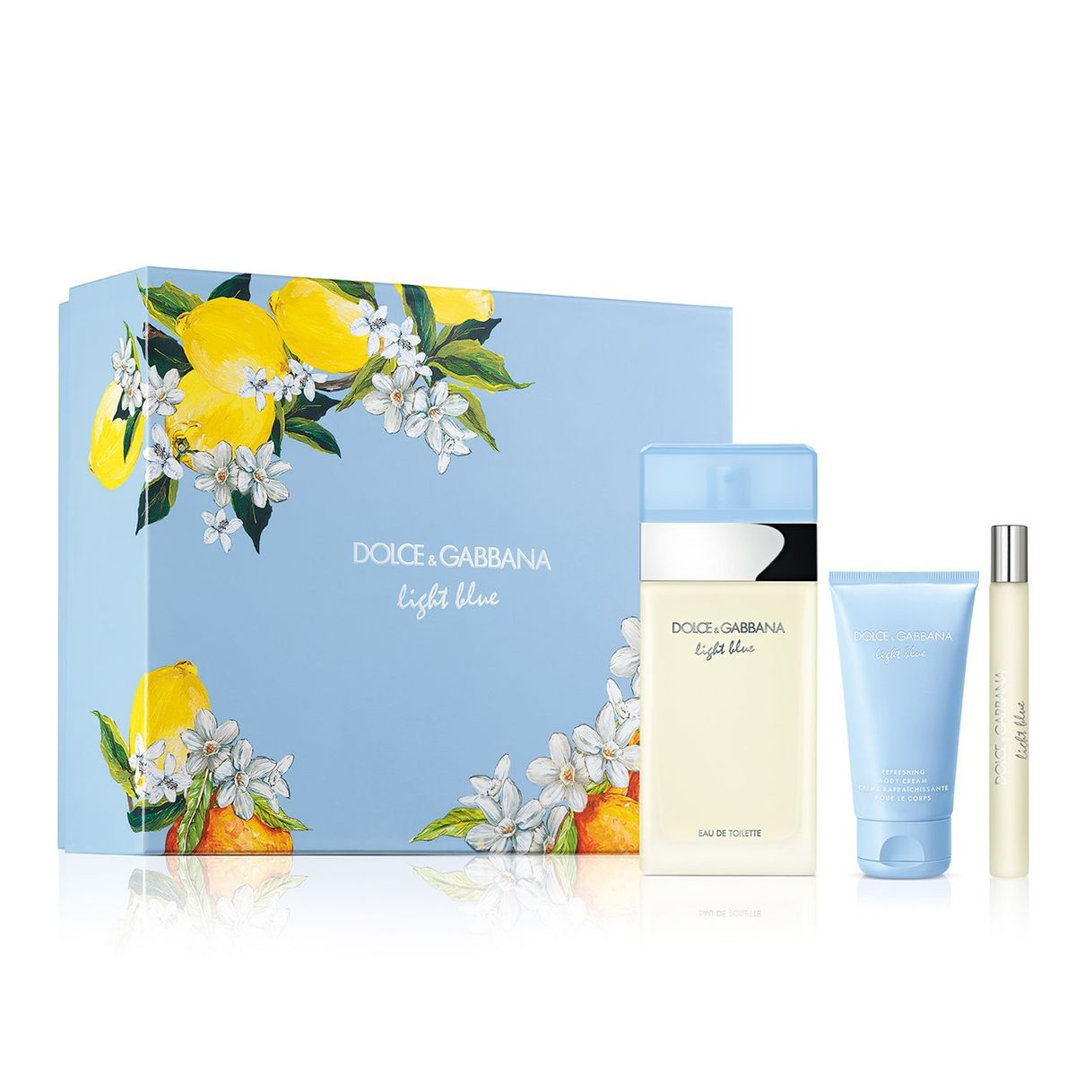 DOLCE&GABBANA - Set de Perfumería Dolce & Gabbana Light Blue 100 ml EDT SP For Women + BC 50 ml + TS 10 ml