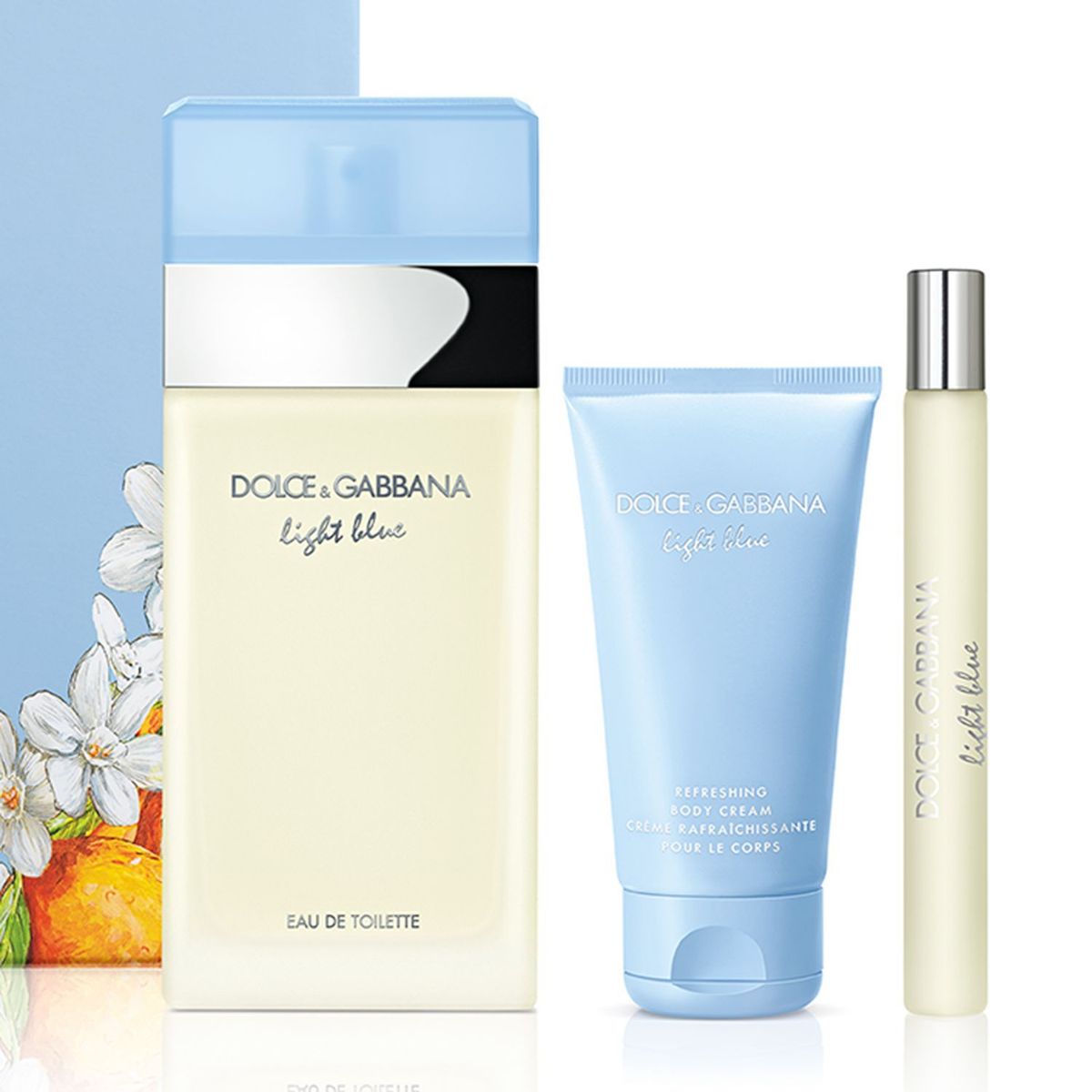 DOLCE&GABBANA - Set de Perfumería Dolce & Gabbana Light Blue 100 ml EDT SP For Women + BC 50 ml + TS 10 ml