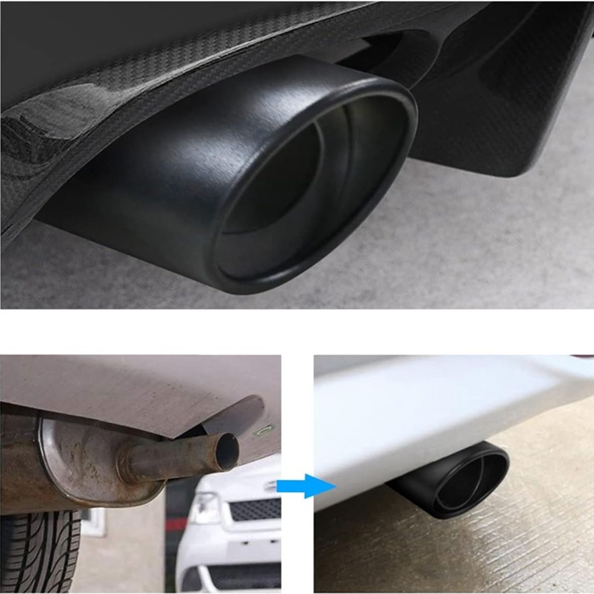GENERICO - punta exosto negro puntera exosto accesorios para carro