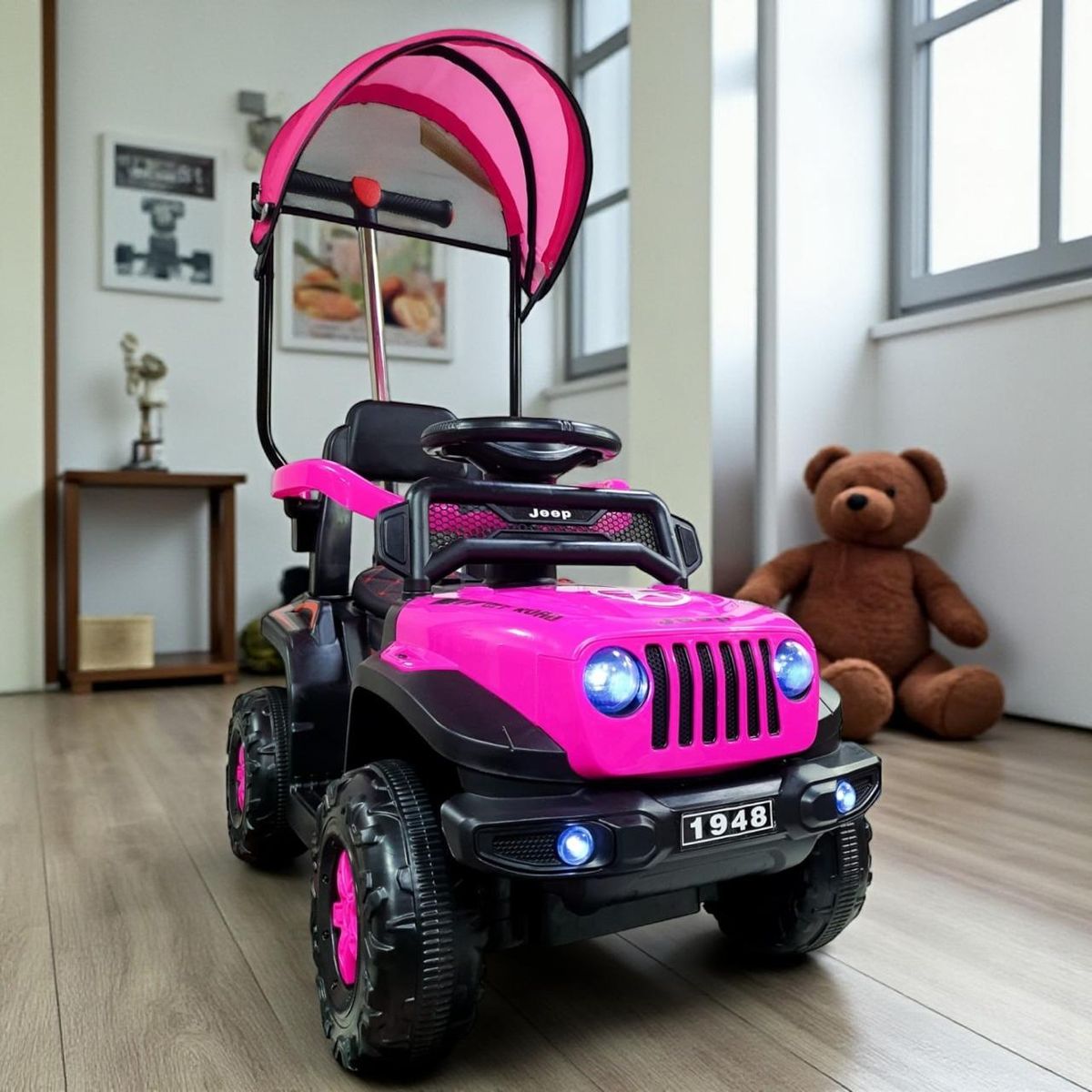 SUNBABY - Carro Montable Bebe Paseador Musical Juguete Jeep 1-5 años