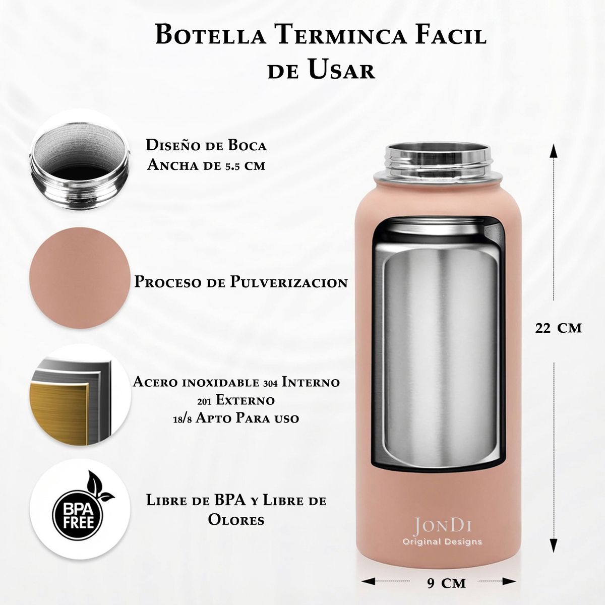 JON DI GROUP SAS - Termo De Agua Botilito Térmico En Acero Inoxidable 32 Onz