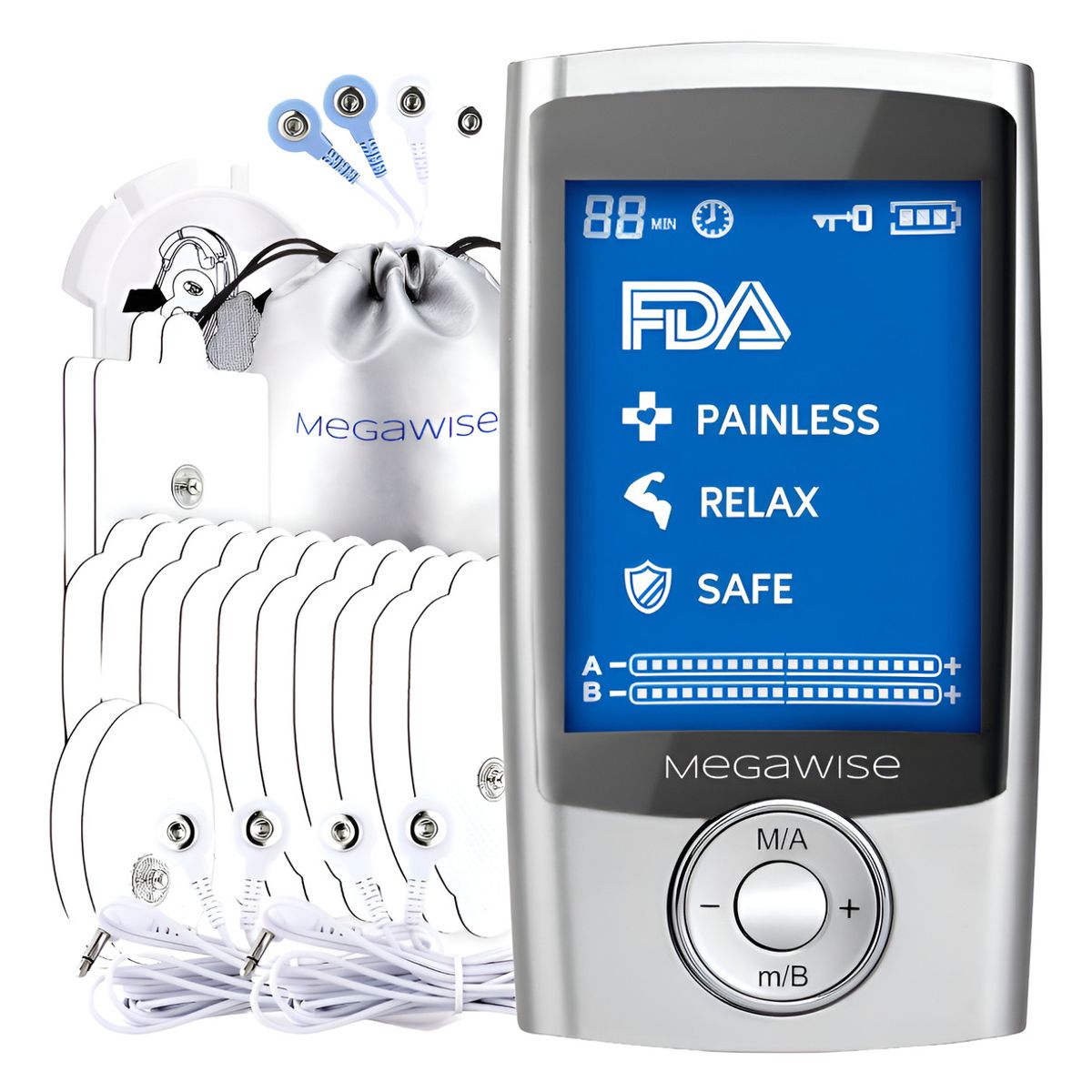 GENERICO - Tens Estimulador Muscular 24 Modos Plateado Megawise