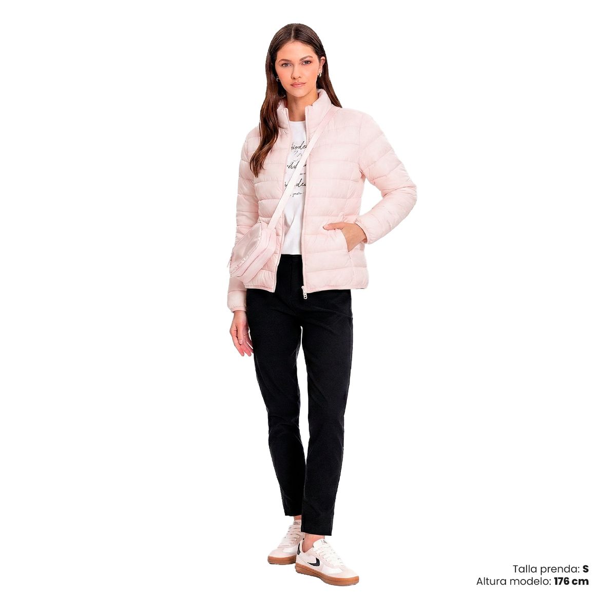 TOTTO - Chaqueta Acolchada Cuello Alto Rpet Colora Rosado Para Mujer