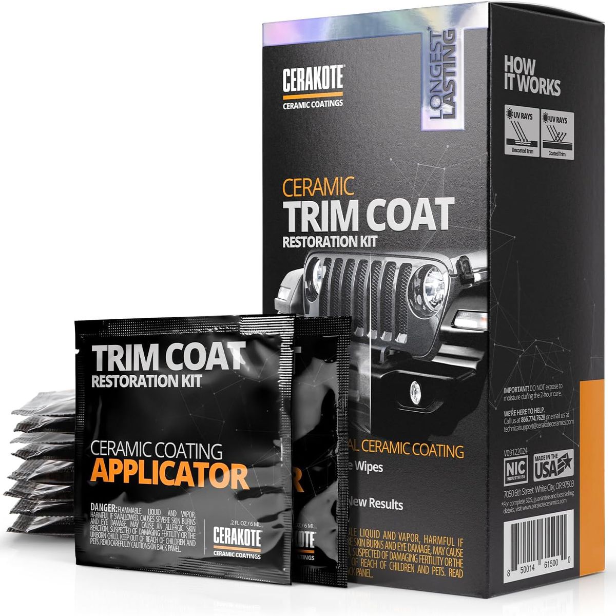 GENERICO - Restaurador rápido de partes negras CERAKOTE Kit de revestimiento cerámico