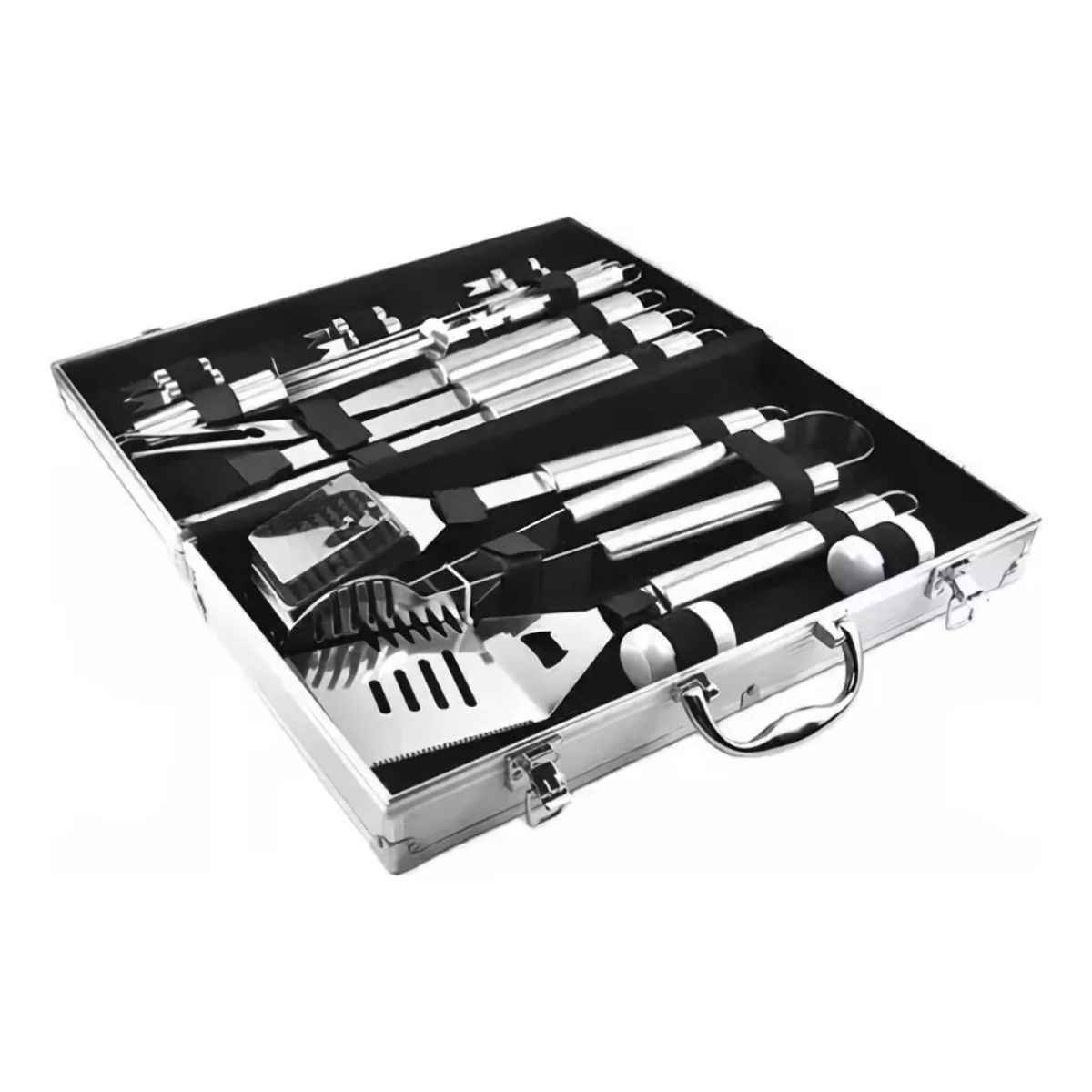 GENERICO - Set BBQ Utensilios 18 Piezas Cocina Picnic Maletín Portátil