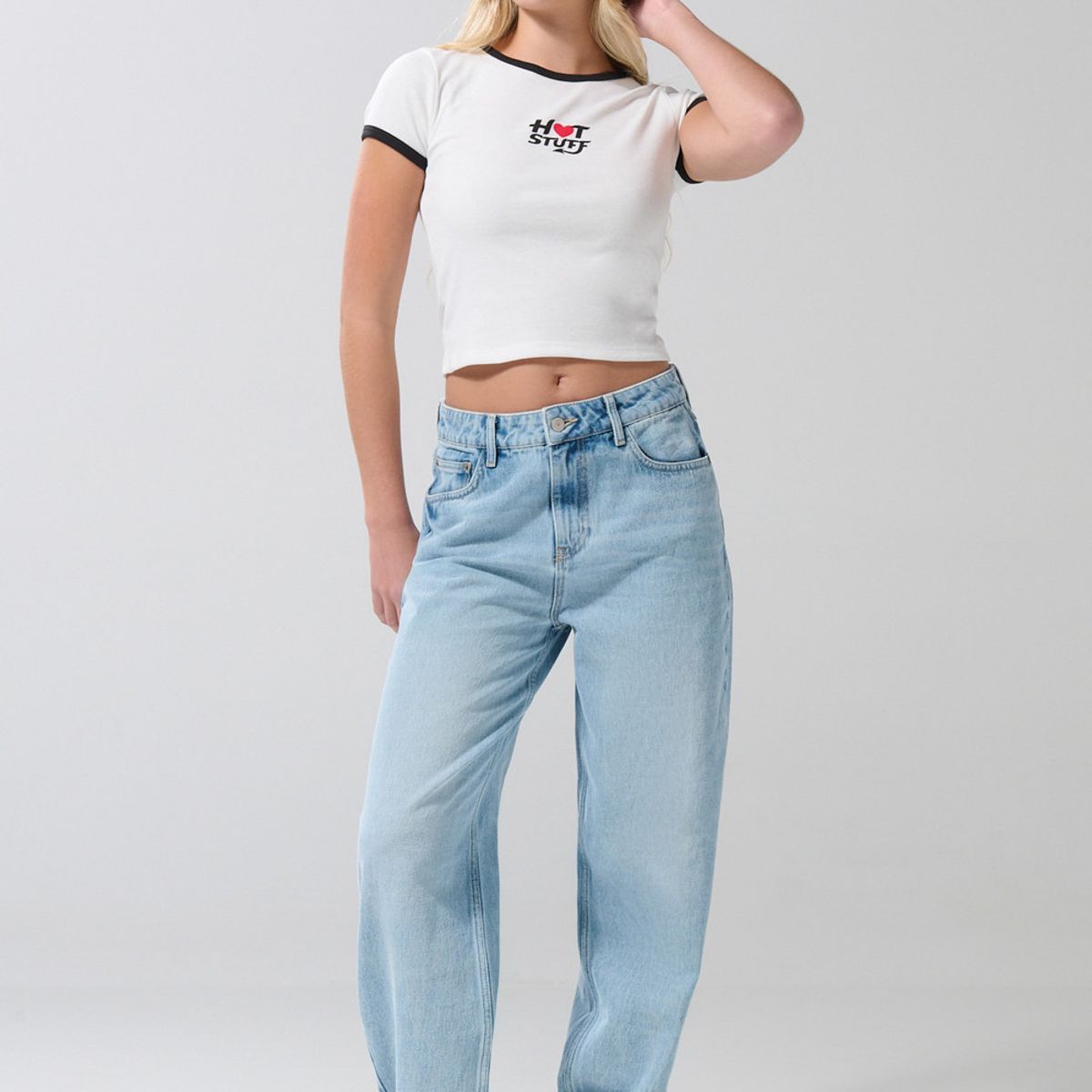 KOAJ - KOAJ Camiseta para mujer manga corta, cuello y puños en colo Mujer