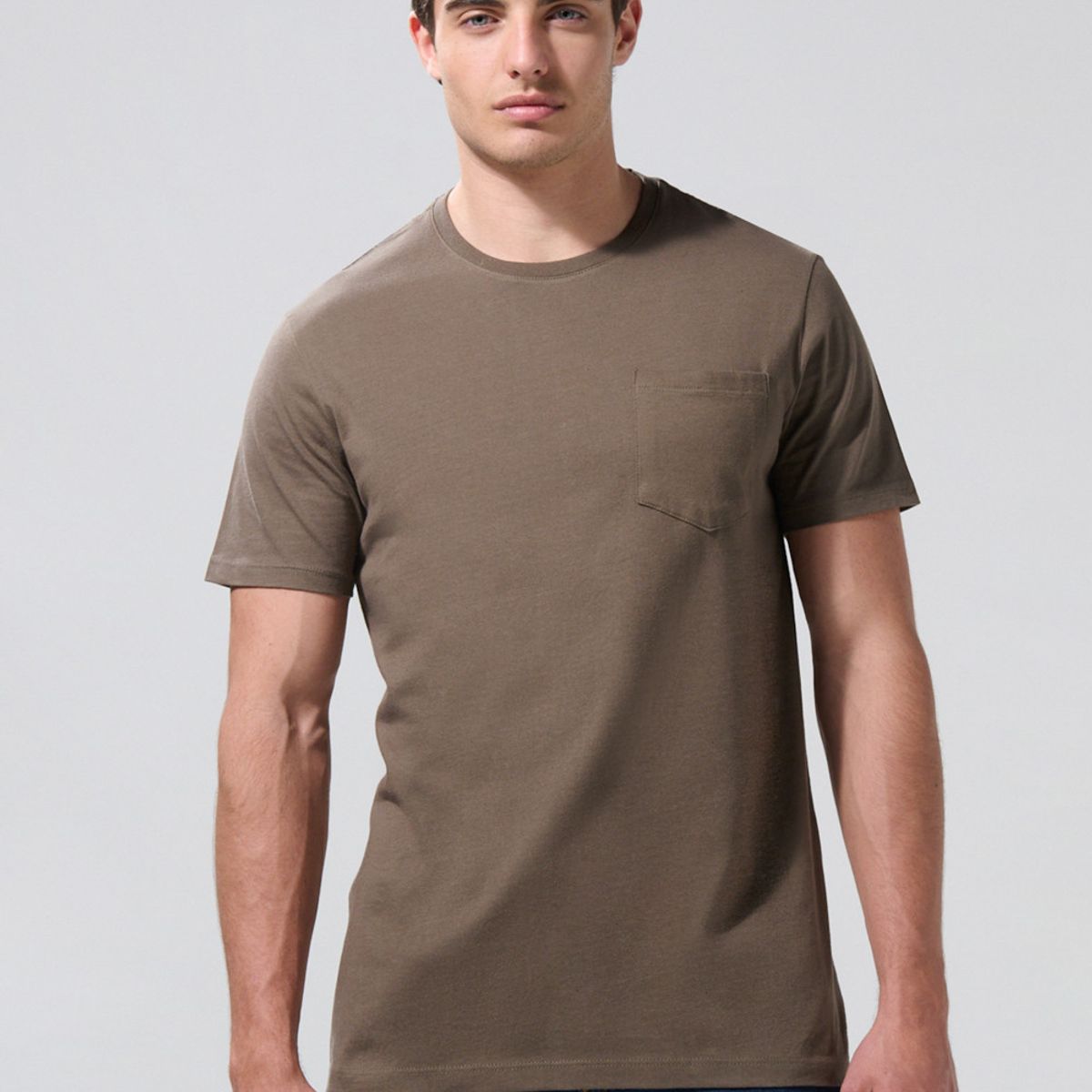 KOAJ - KOAJ Camiseta manga corta unicolor fit ajustado cuello redon Hombre