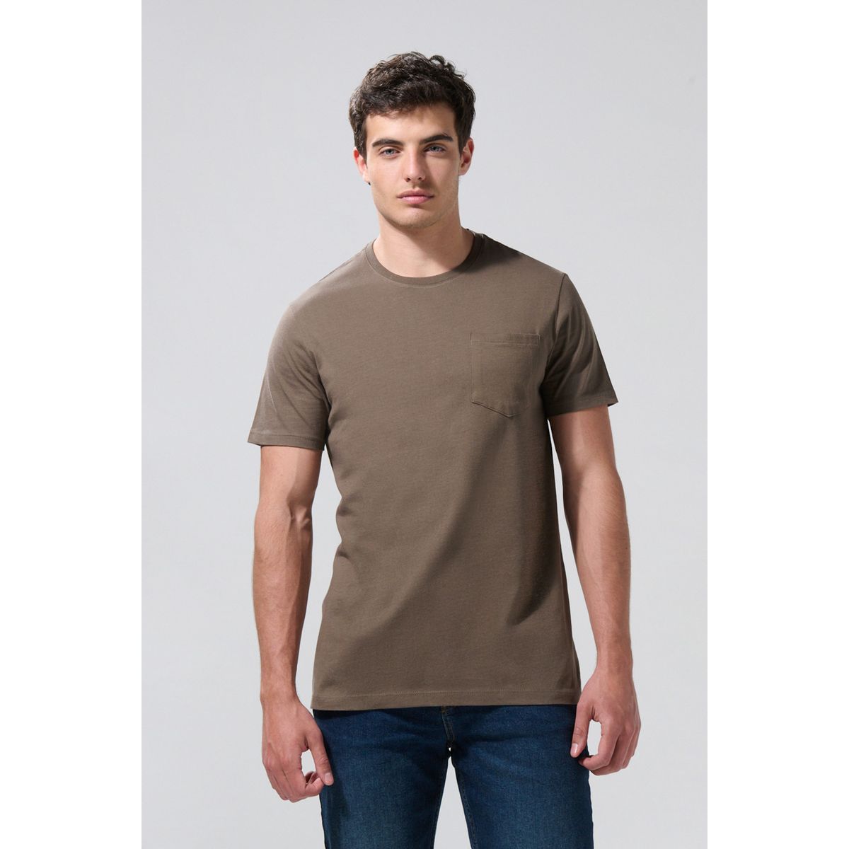 KOAJ - KOAJ Camiseta manga corta unicolor fit ajustado cuello redon Hombre