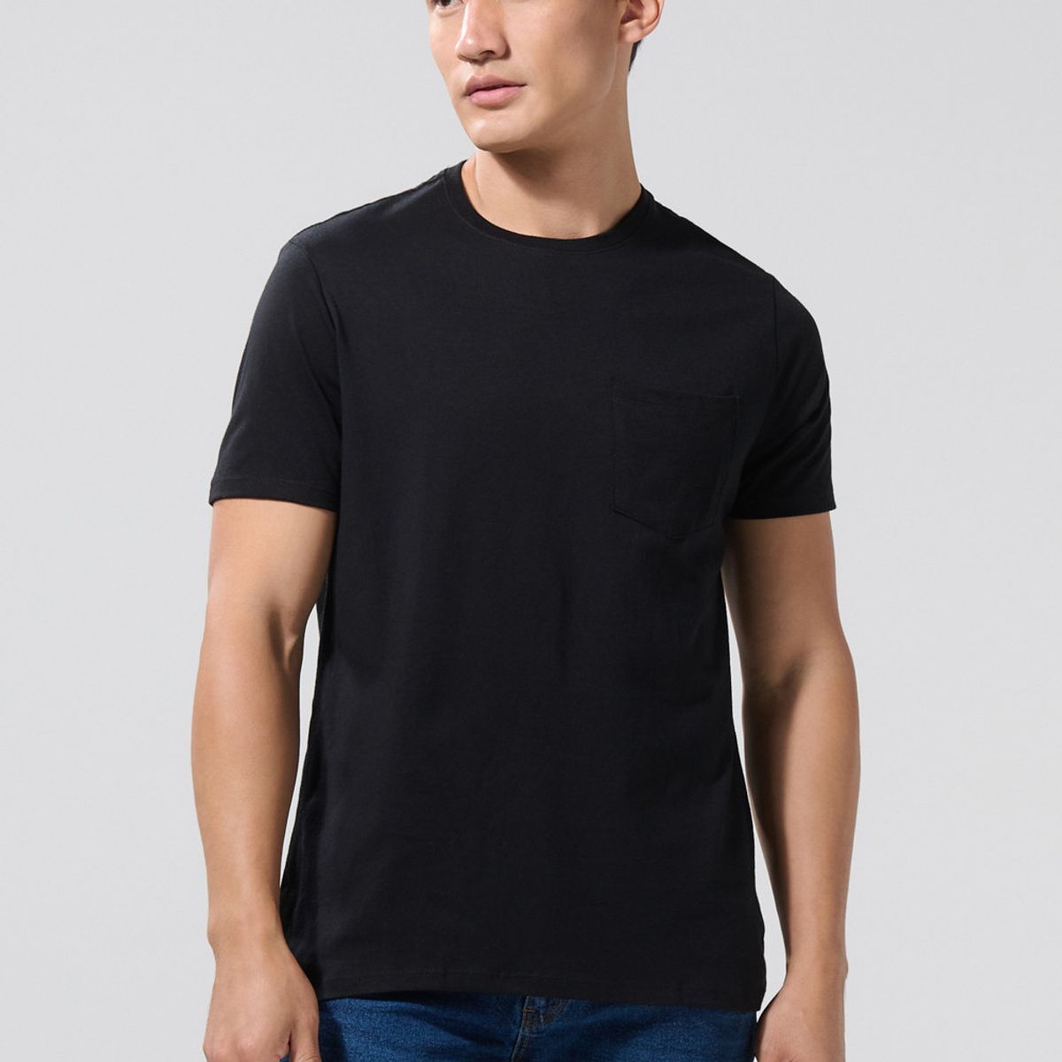 KOAJ - KOAJ Camiseta manga corta unicolor fit ajustado cuello redon Hombre