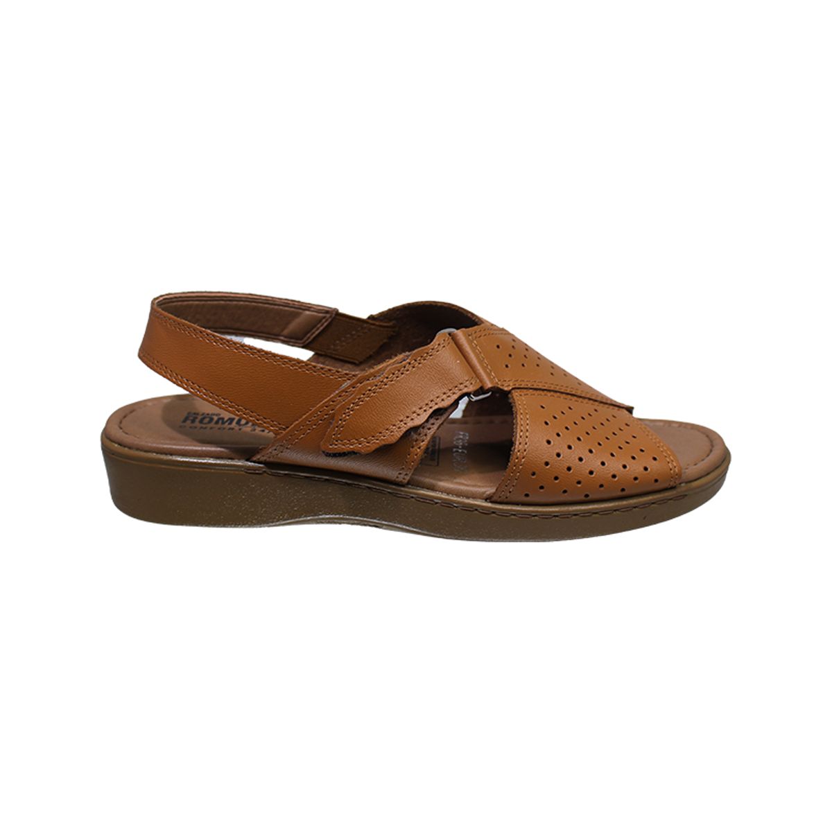 CALZADO ROMULO - Romulo Sandalia Plana Cuero Ajuste Velcro Mujer