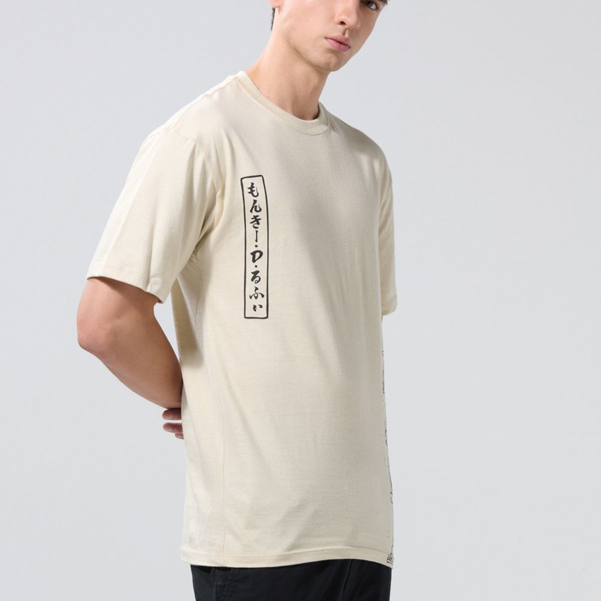 KOAJ - KOAJ Camiseta kaki clara manga corta con diseño de One Piece Hombre