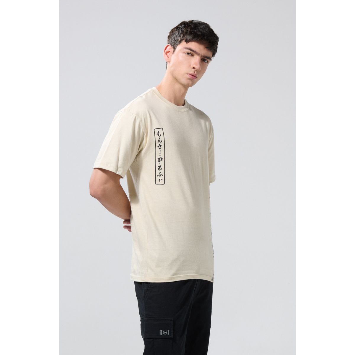 KOAJ - KOAJ Camiseta kaki clara manga corta con diseño de One Piece Hombre