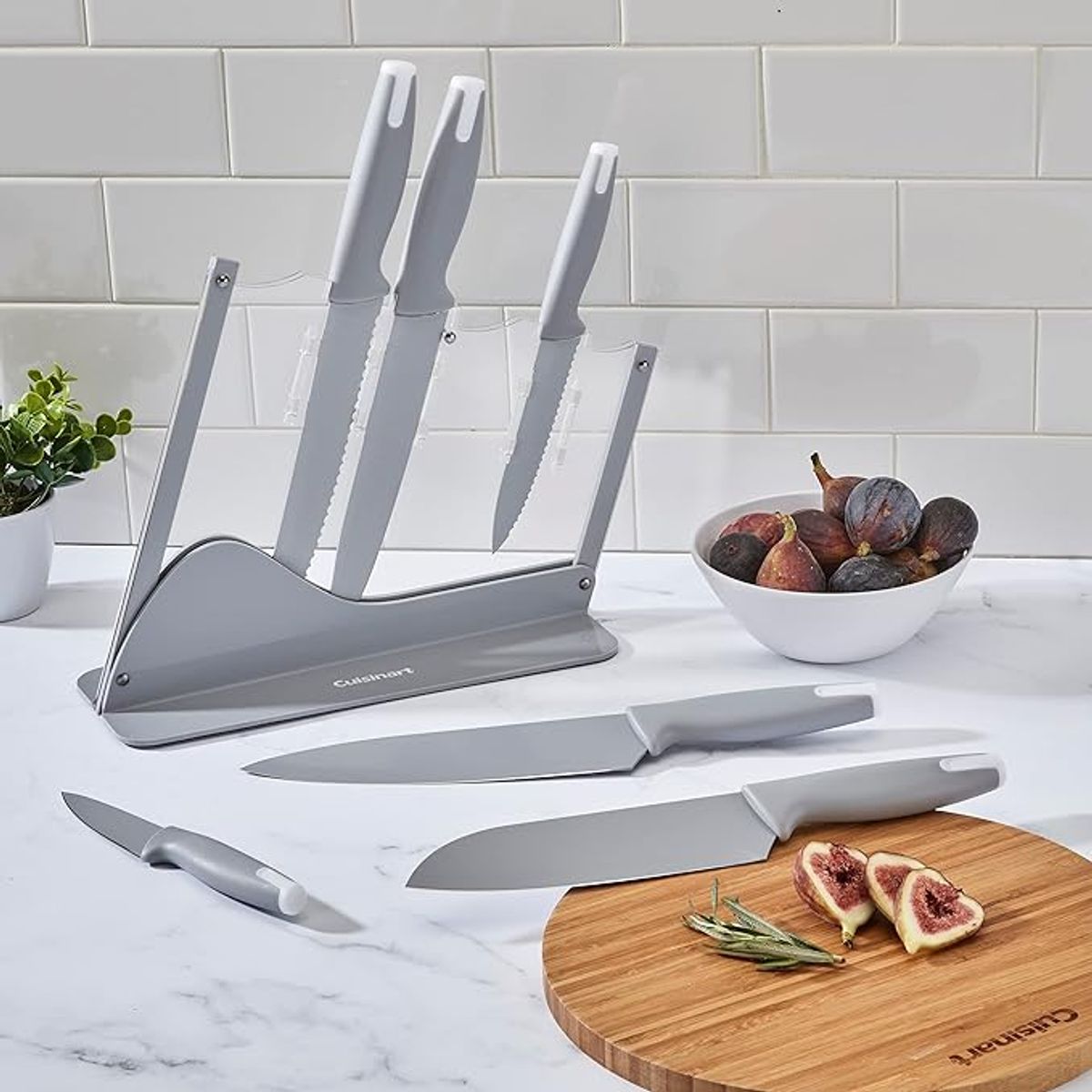 CUISINART - Set de cuchillos Cuisinart 7 pzas cerámica soporte acrílico
