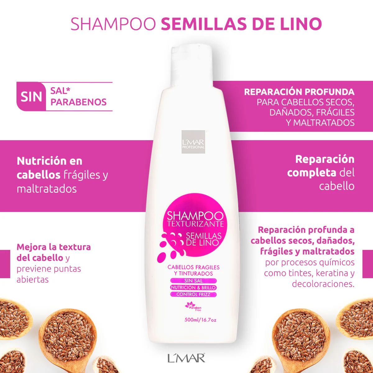 LMAR - Shampoo Texturizante Semillas De Lino