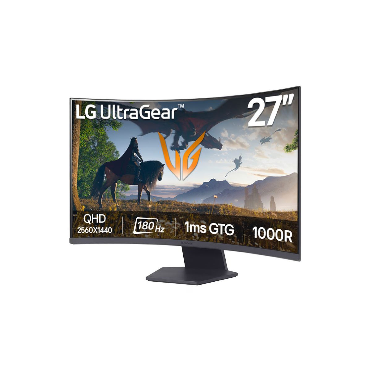 LG - Monitor LED LG 27GS60QC-B 27 VA Curvo 2K QHD Alta Nitidez y Estabilidad Visual