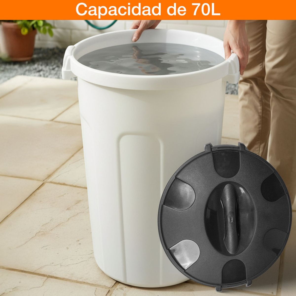 ENERGY PLUS - Caneca Hermética 70L Tapa Click Polipropileno Resistente