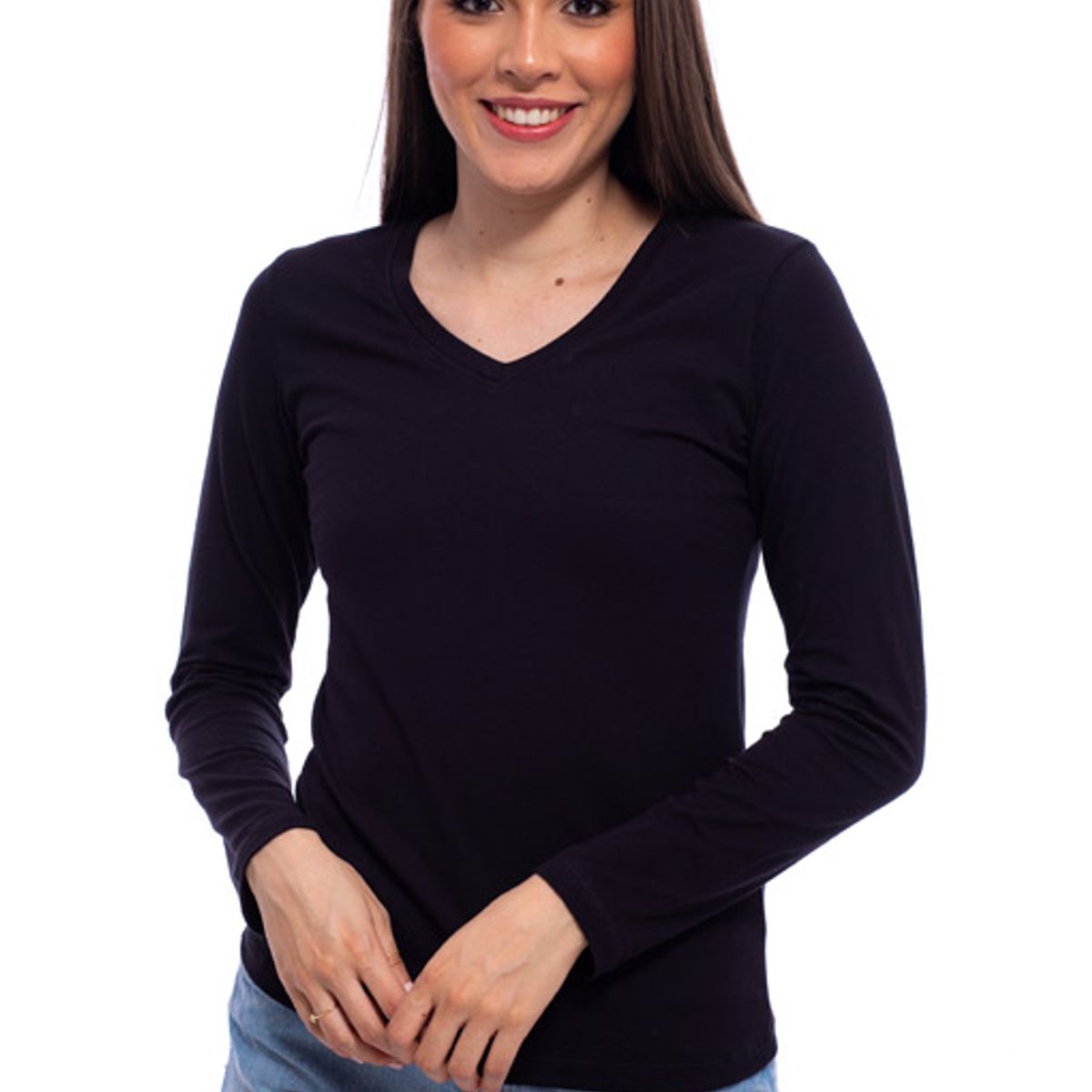 BOCARED - Blusa dama Minerva manga larga negro