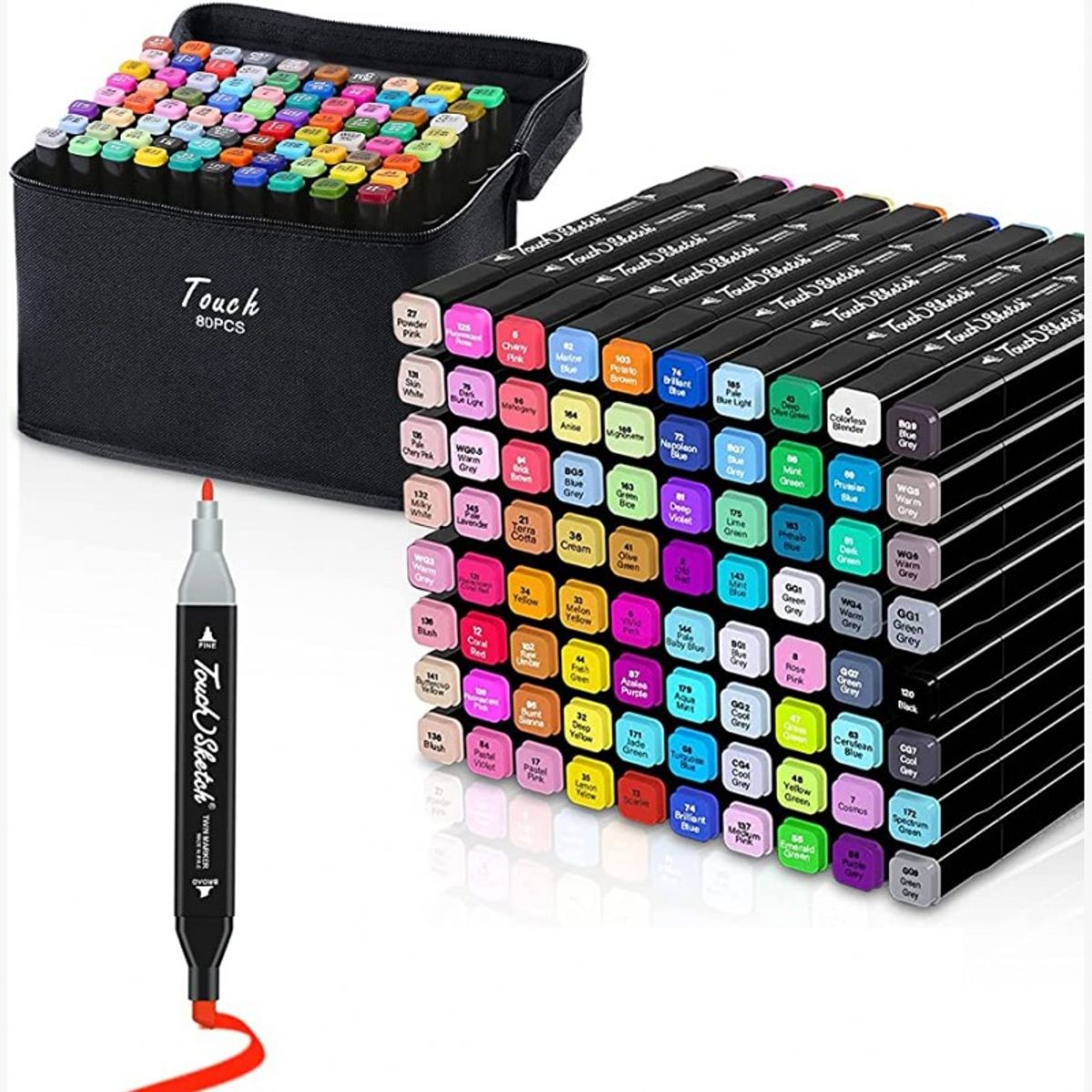 GENERICO - Set Marcadores 80 Piezas, Colores, Doble Punta