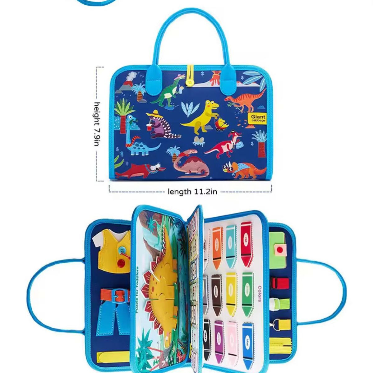 GENERICO - Libro de Actividades Sensoriales Busy Book Montessori Azul