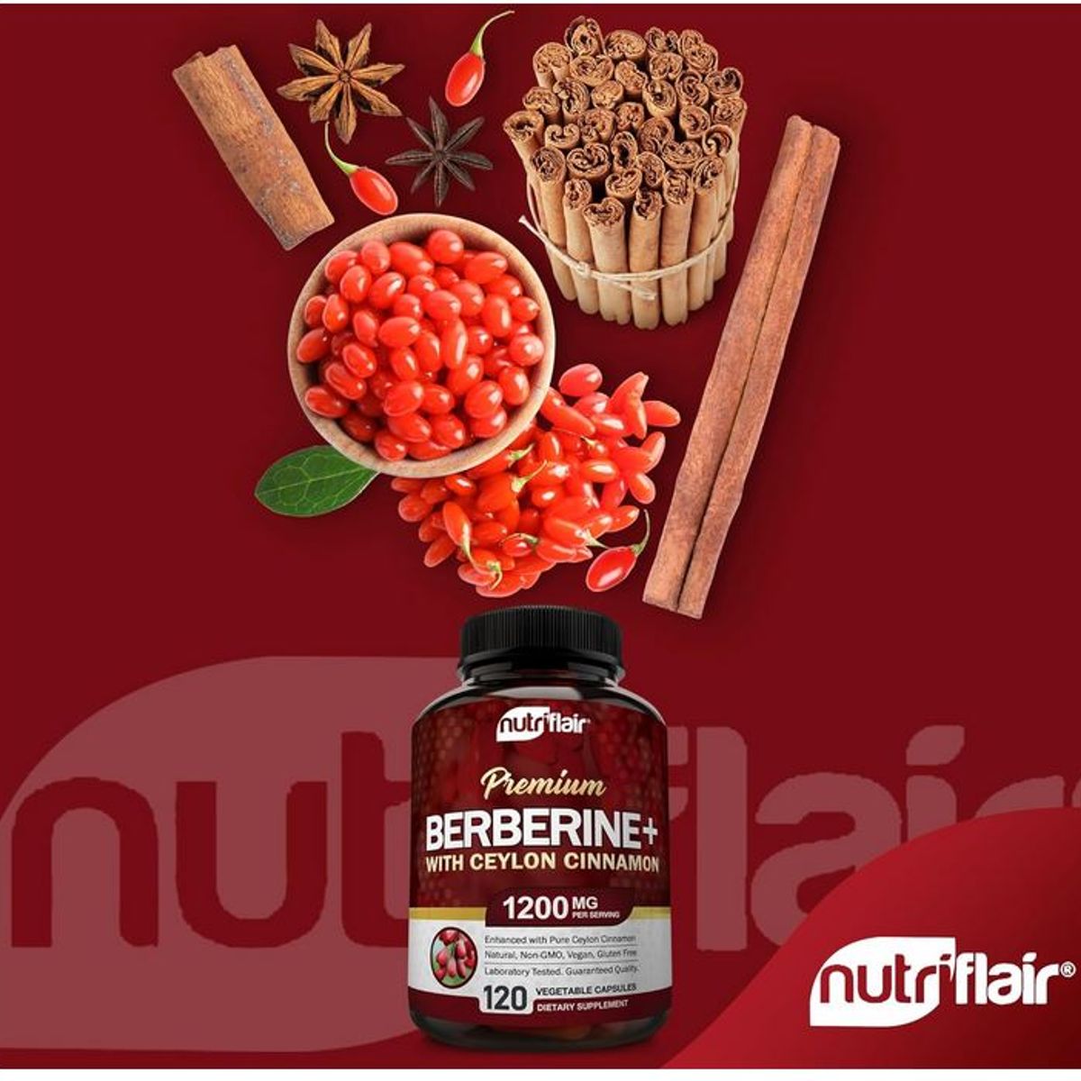 GENERICO - Berberine Berberina 120 Capsu nutriflar