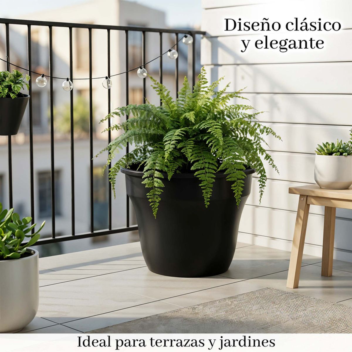 ENERGY PLUS - Matera Decorativa Grande con Drenaje para Exterior Interior