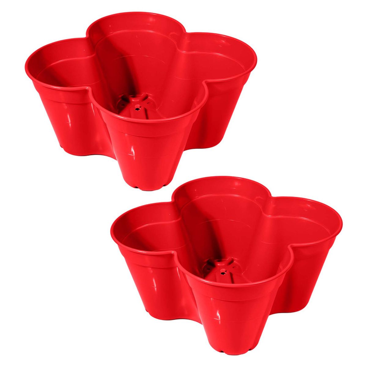 ENERGY PLUS - Set x2 Matera Trébol Apilable con Drenaje para Jardín y Hogar