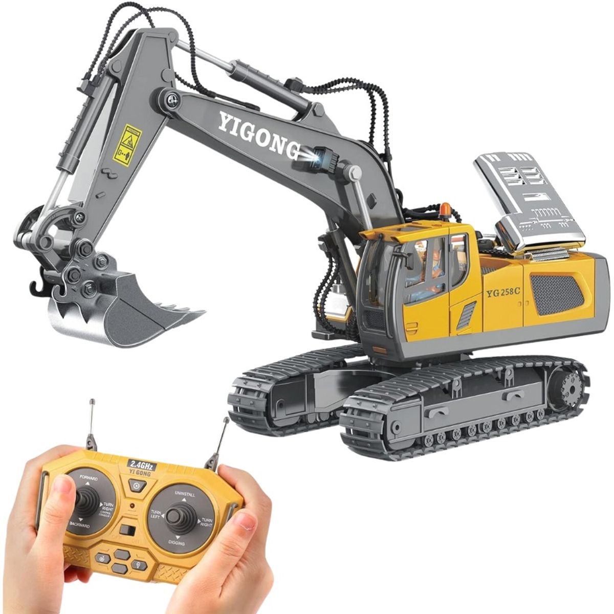 GENERICO - Retroexcavadora A Control Remoto realista metal