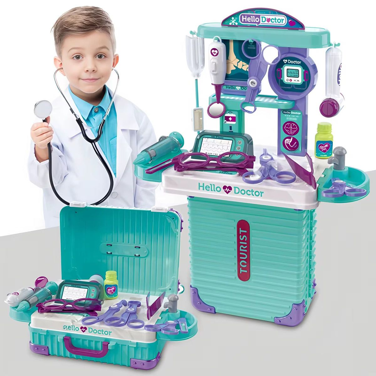 GENERICO - Mochila Juguete Para Nino Didáctica Doctor 3 en 1