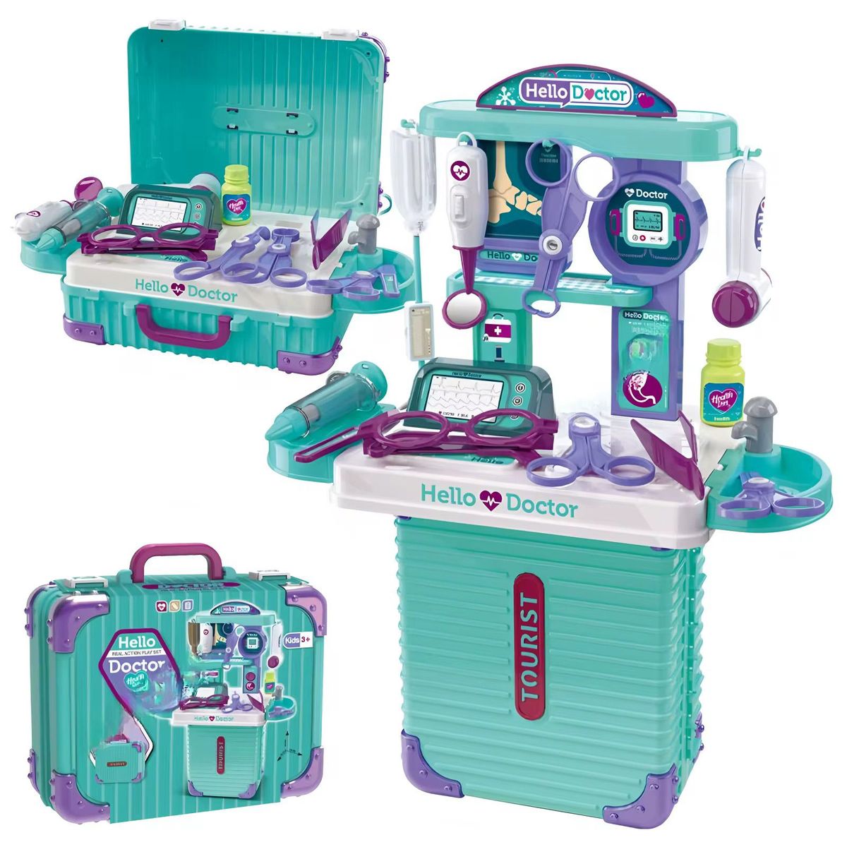 GENERICO - Mochila Juguete Para Nino Didáctica Doctor 3 en 1