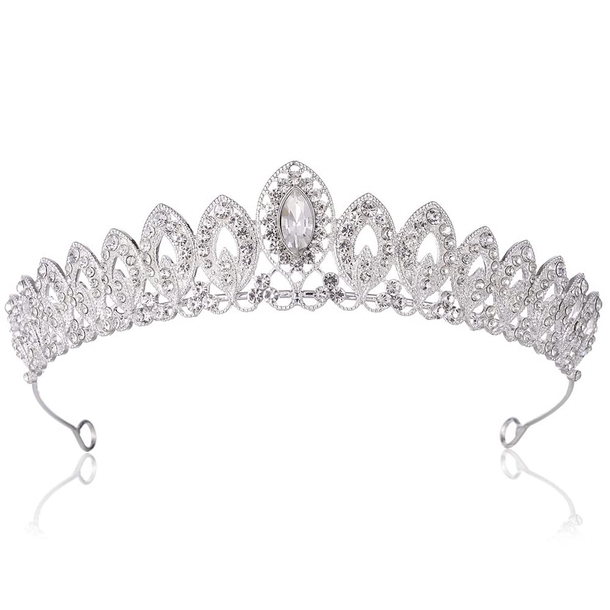 GENERICO - Set Corona Collar Y Aretes Cristal Tiara Mujer Quinceañeras