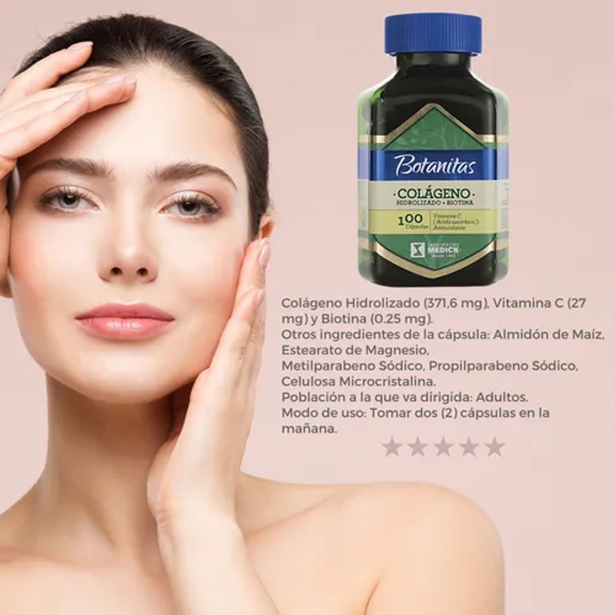GENERICO - Colágeno Hidrolizado + Biotina Botanitas X 60 Capsulas