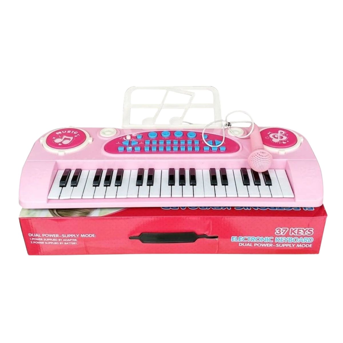 GENERICO - Piano Infantil 37 Teclas Con Silla/Micrófono – Rosa FullGan