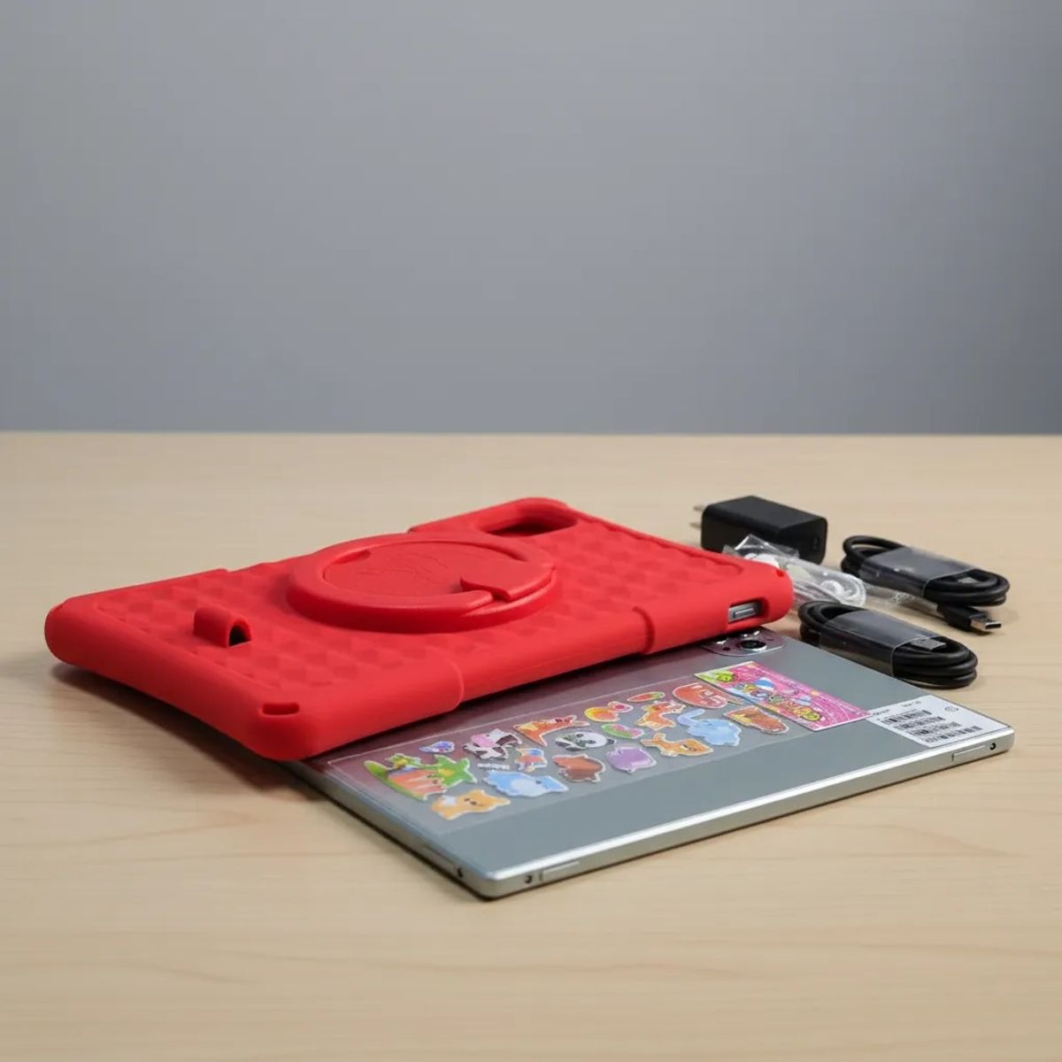 KRONO - Tablet Niños 10 Pulgadas 8GB RAM (4Gb+4Gb) 64GB Doble SIM Android 14 + Parlante ROJO