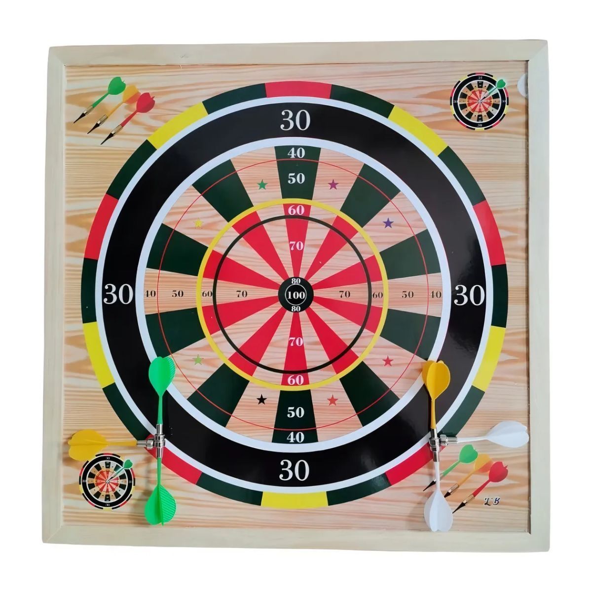 GENERICO - Juego Parques 6 Puestos Imantado Doble Cara Tablero Dardos