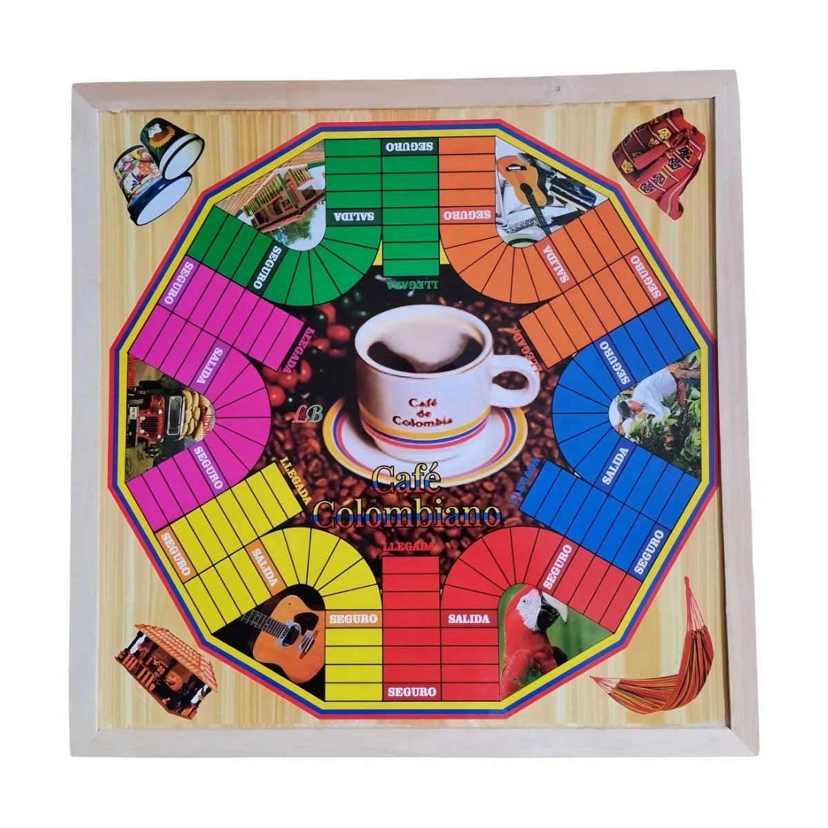 GENERICO - Juego Parques 6 Puestos Imantado Doble Cara Tablero Dardos