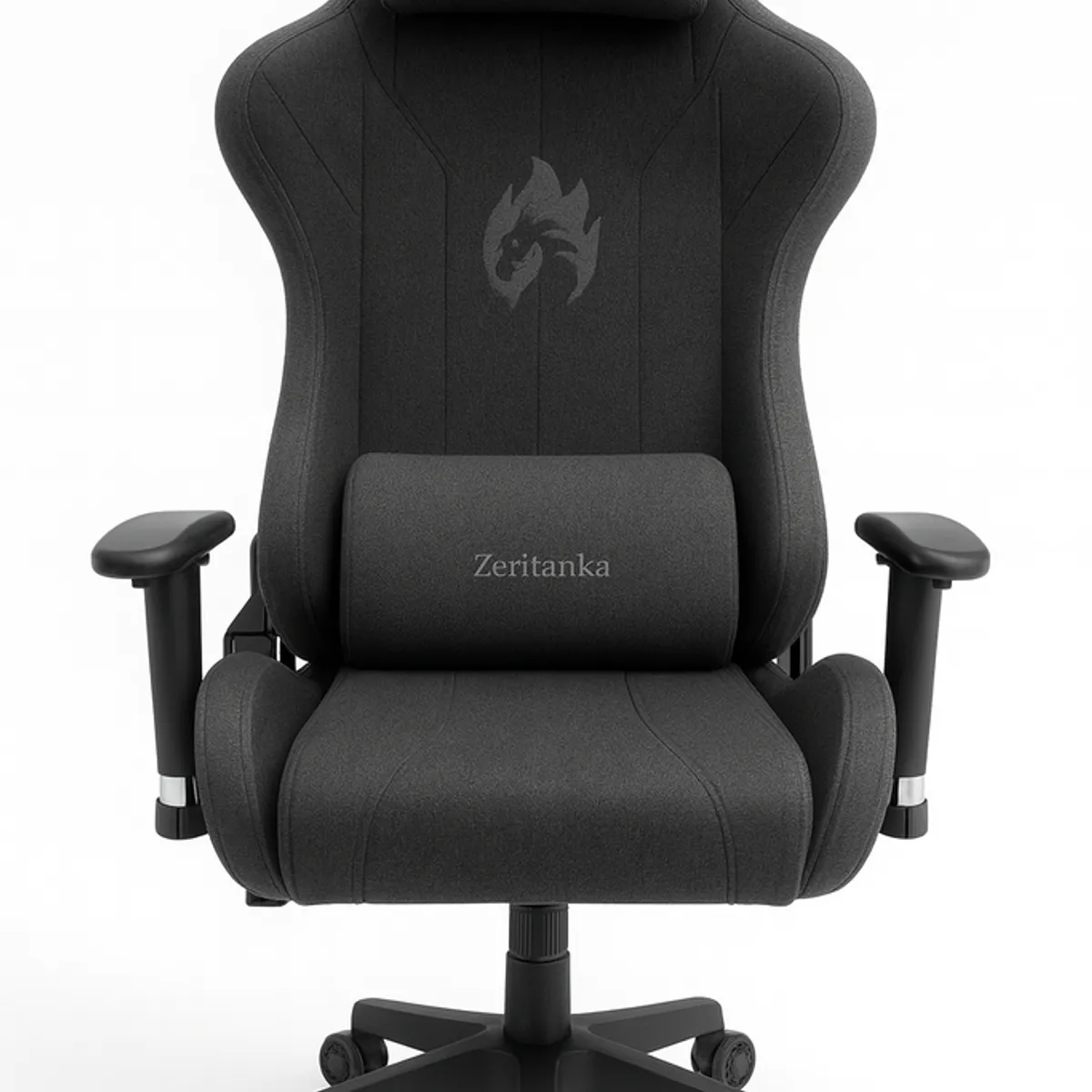 GENERICO - Silla Gamer en Tela de Paño Reclinable 180º Brazos 2D Gris Negra
