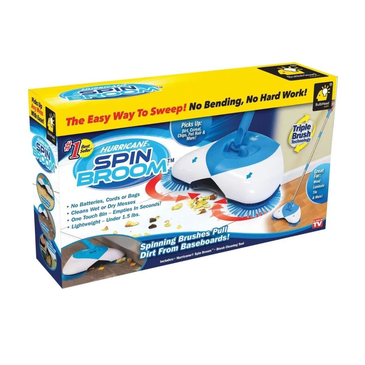 GENERICO - Barredora Escoba Aspiradora Recoge Basura Manual Profesional