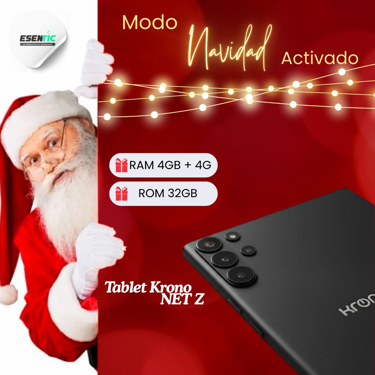 KRONO - Tablet Krono Net Z 7" Negra 32GB 4+4GB RAM Android 13