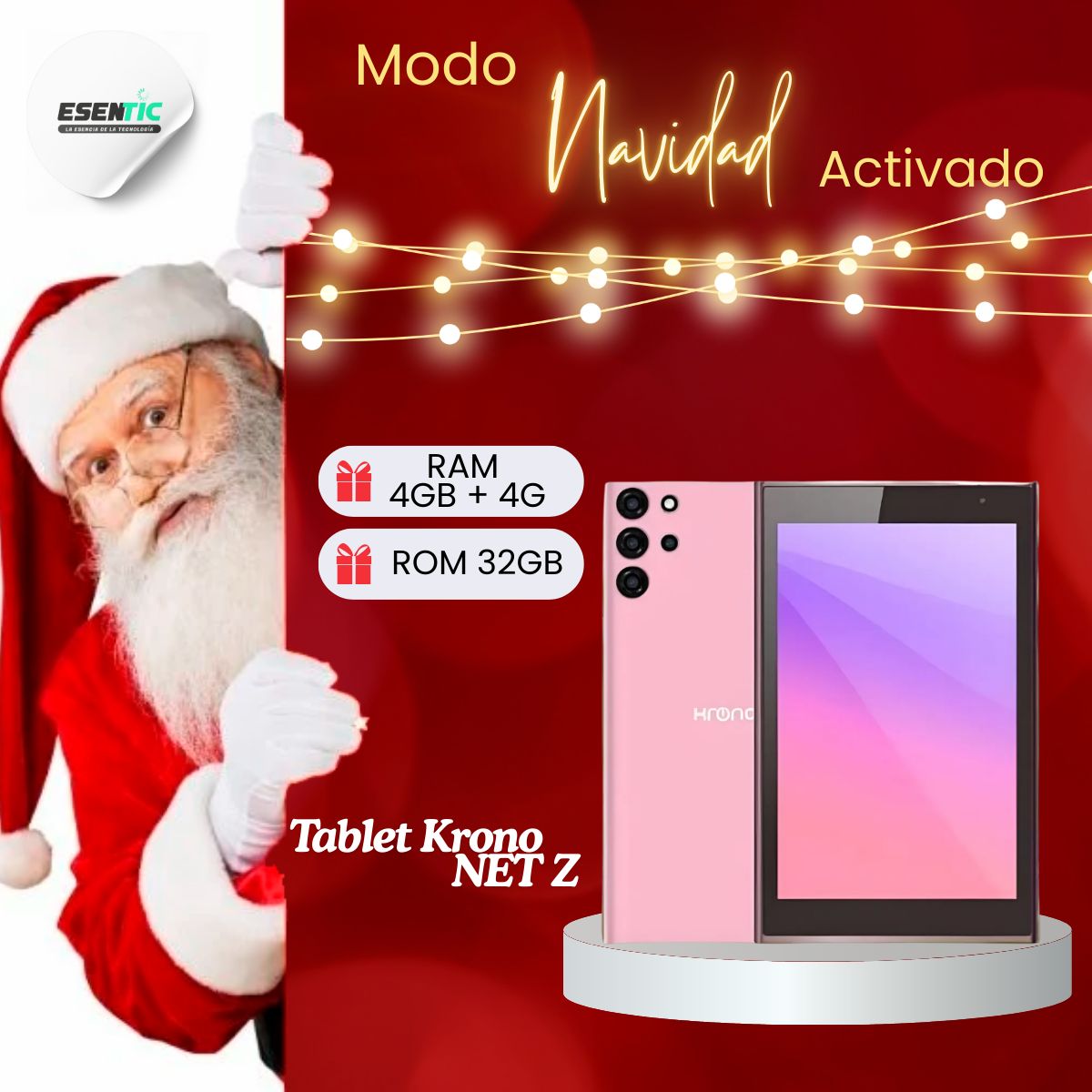 KRONO - Tablet Krono Net Z Rosa 32GB 4+4GB RAM Android 13