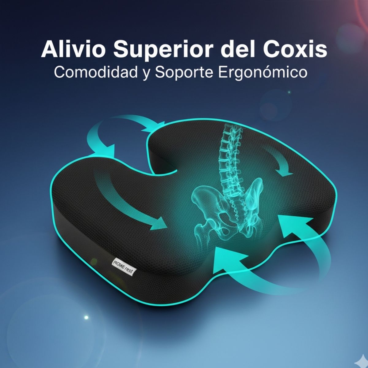 HOMETLY - Cojin Ortopedico Para coxis Con Memoria espuma viscoelastica