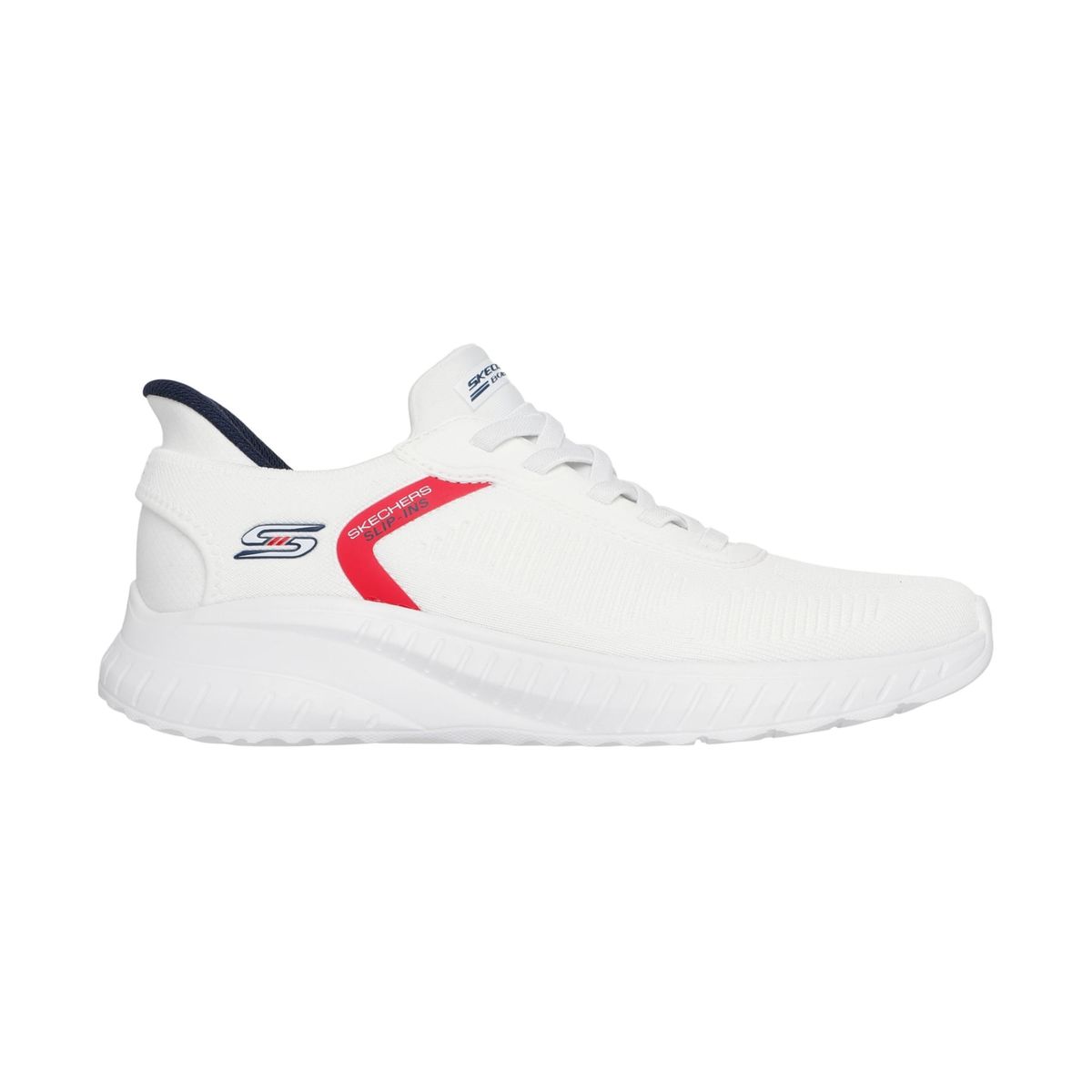 SKECHERS - Tenis Skechers hombre Bobs Squad Chaos Memory Foam blanco