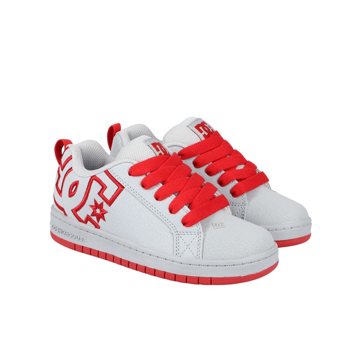 DC SHOES - Tenis DC Shoes Court Graffik niño color Blanco y Rojo