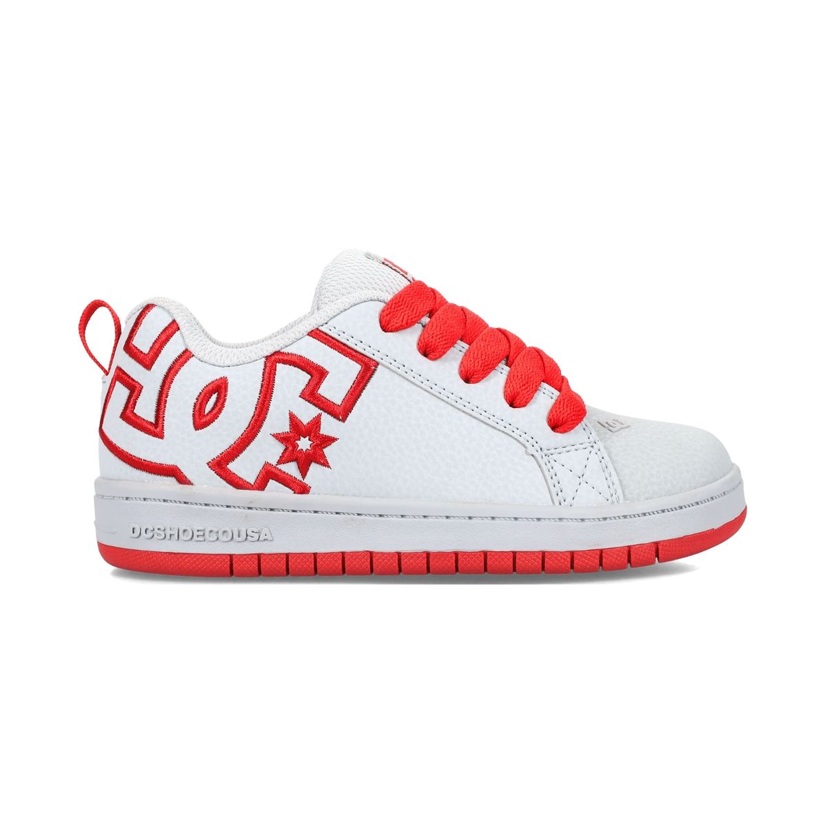 DC SHOES - Tenis DC Shoes Court Graffik niño color Blanco y Rojo