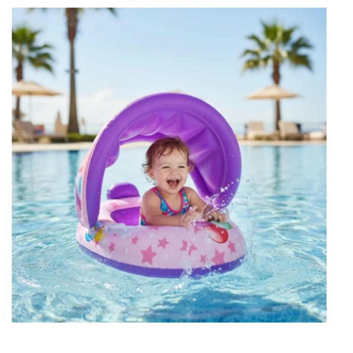 GENERICO - Flotador Con Techo Redondo de 55cm Morado