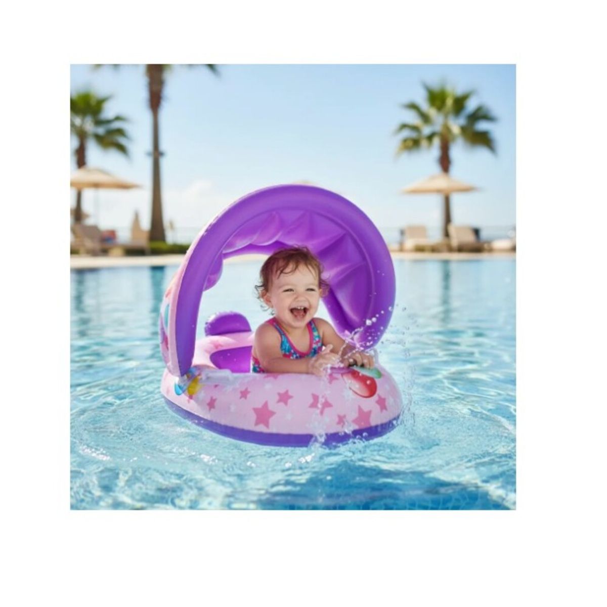 GENERICO - Flotador Con Techo Redondo de 55cm Morado