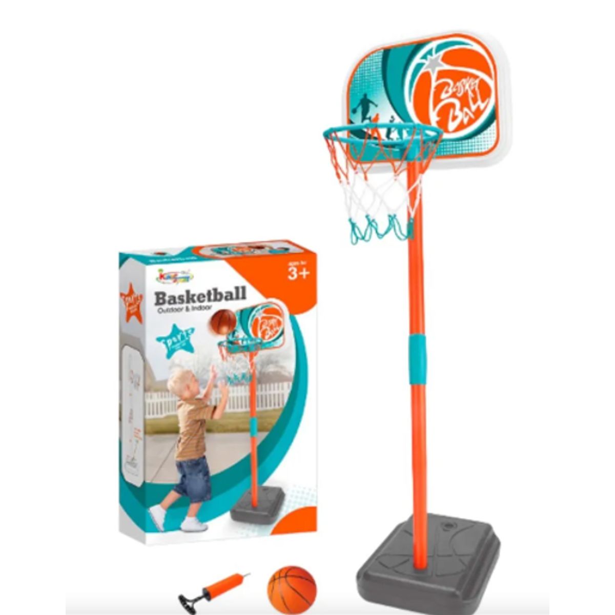 GENERICO - Cancha De Baloncesto Infantil Aro Cesta Balon Graduable