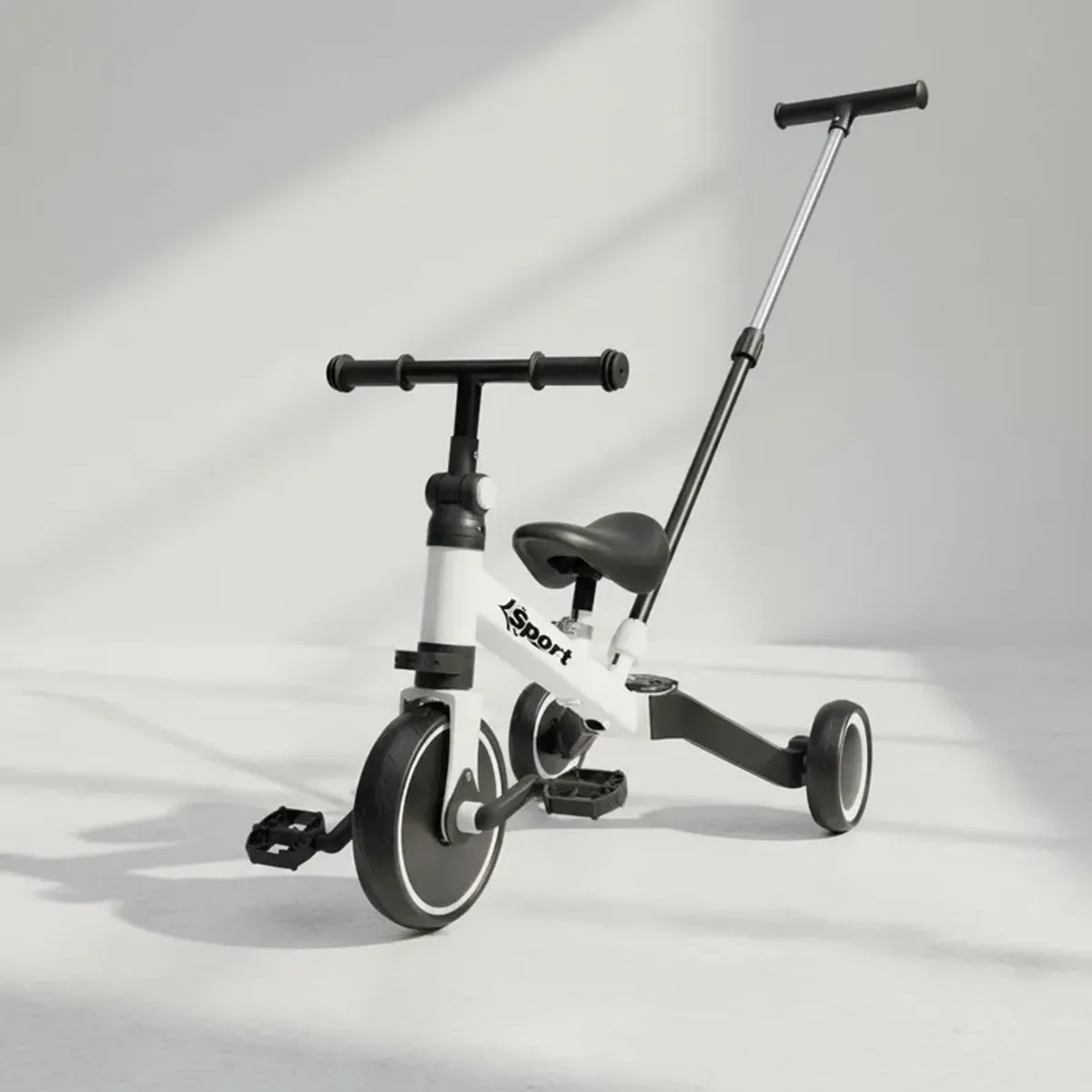 SPORT - Triciclo Convertible 5 En 1 Bicicleta Equilibrio Iniciacion Color Blanco
