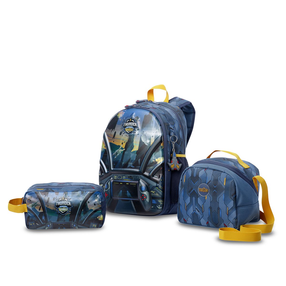 TOTTO - Combo X 3 Morral Mochila Lonchera Cartuchera Sentinel Totto
