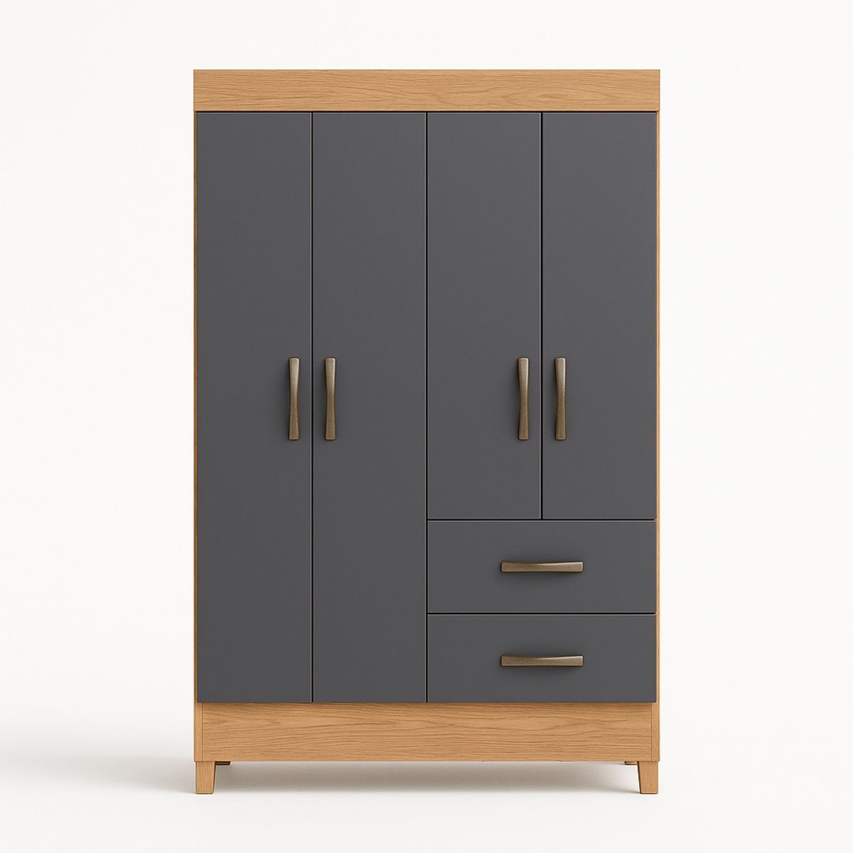 GENERICO - Armario Clóset 4 Puertas 2 Cajones MDF de Alta Resistencia - Diseño Moderno 98×181×47 cm