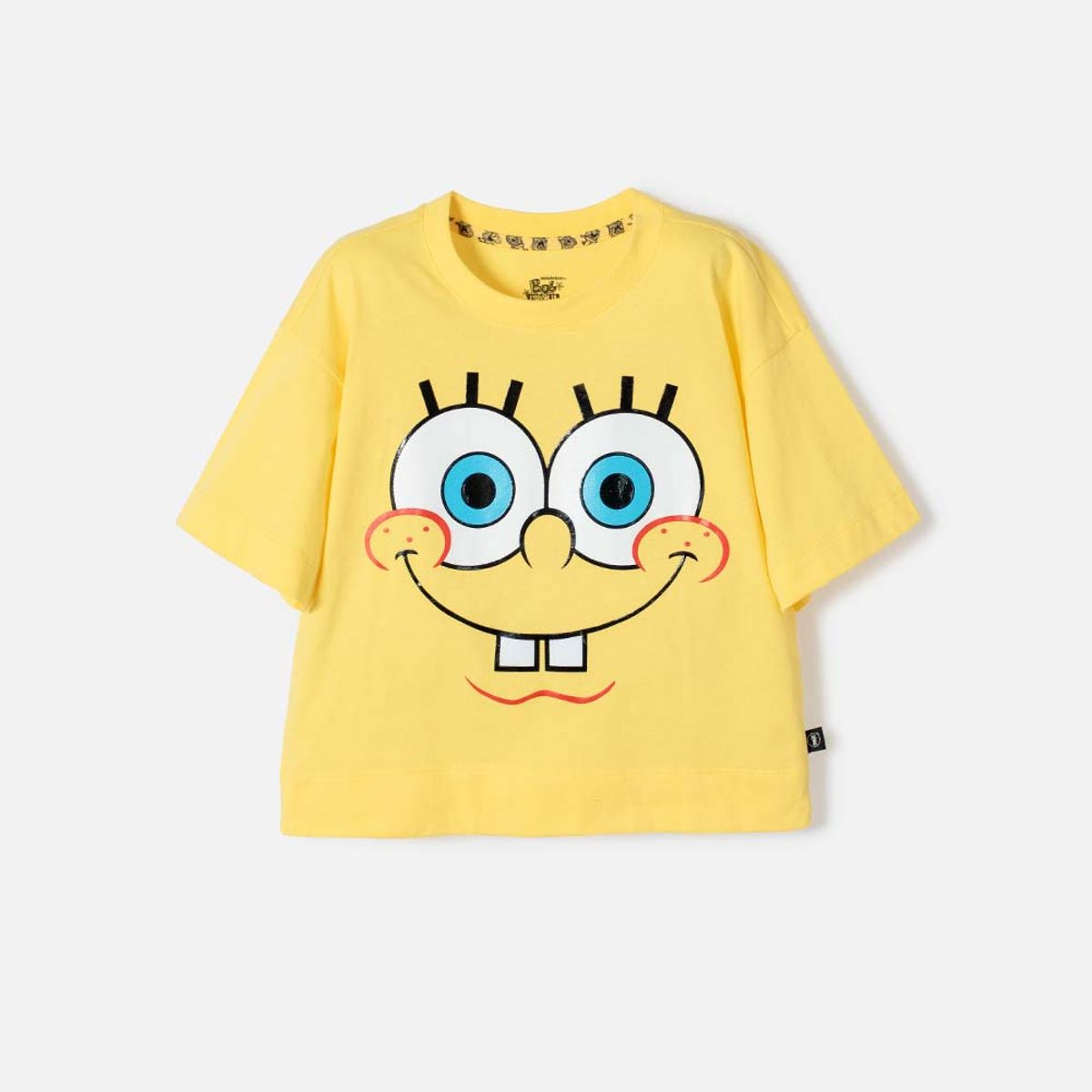 NICKELODEON - Camiseta de Bob Esponja manga corta amarillo para niña